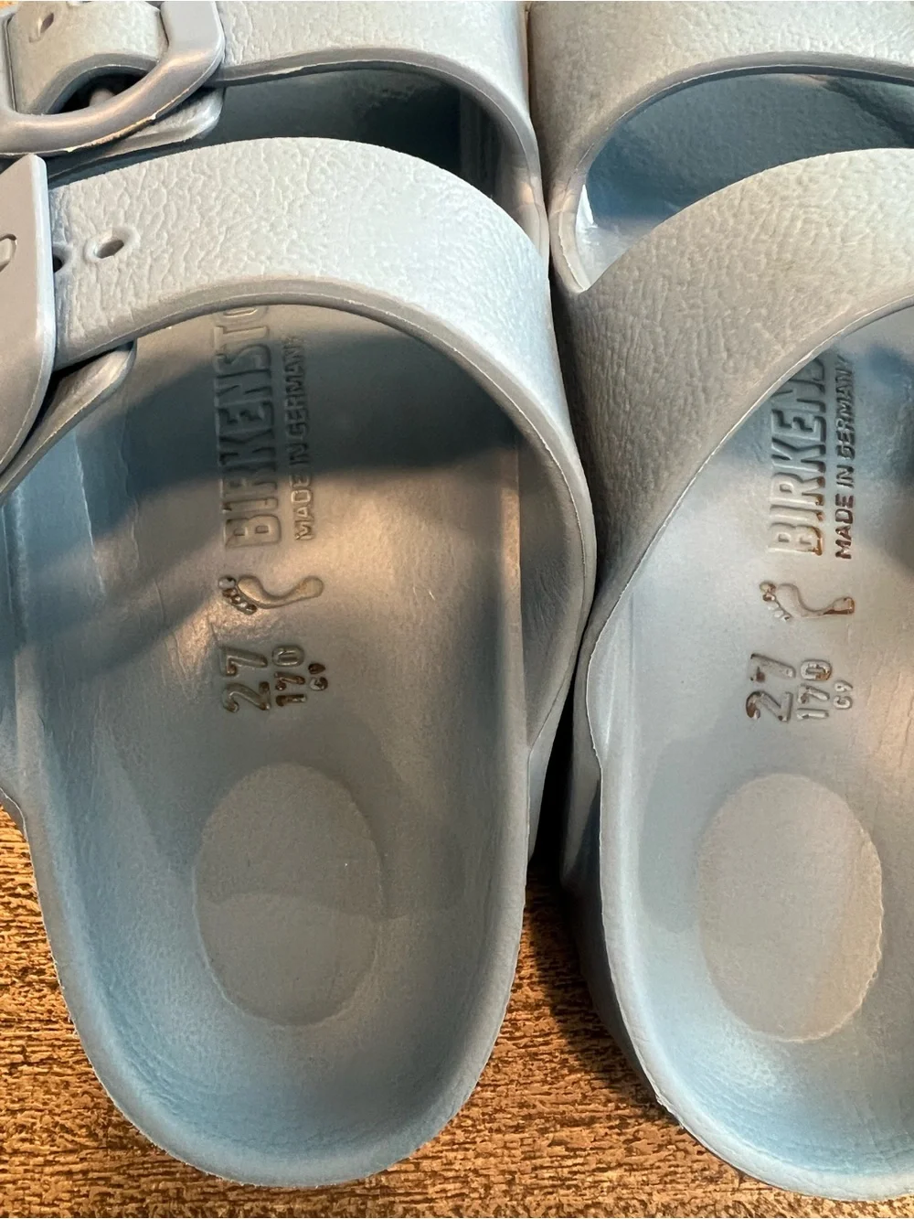 Birkenstock Arizona EVA Kids Blue Two-Strap Buckle Slide Sandals EU 27 US 9